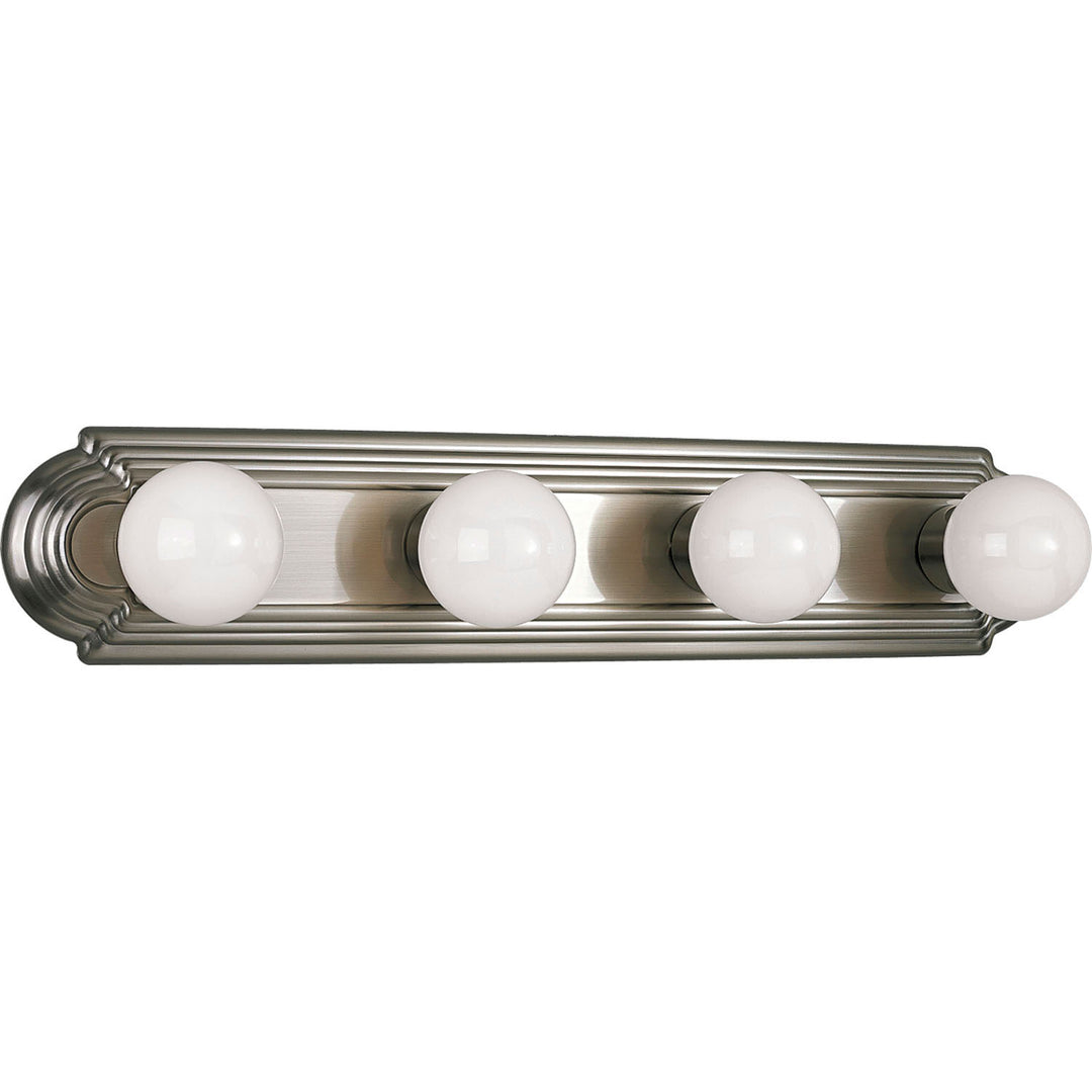 Broadway-Racetrack Four Light Bath Bracket in Brushed Nickel - available from The Lighting Shoppe, trusted by Canadian homeowners
