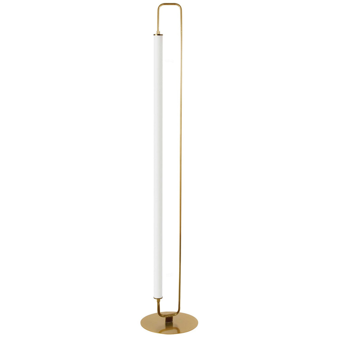 Freya LED Floor Lamp in Aged Brass - available from The Lighting Shoppe, trusted by Canadian homeowners