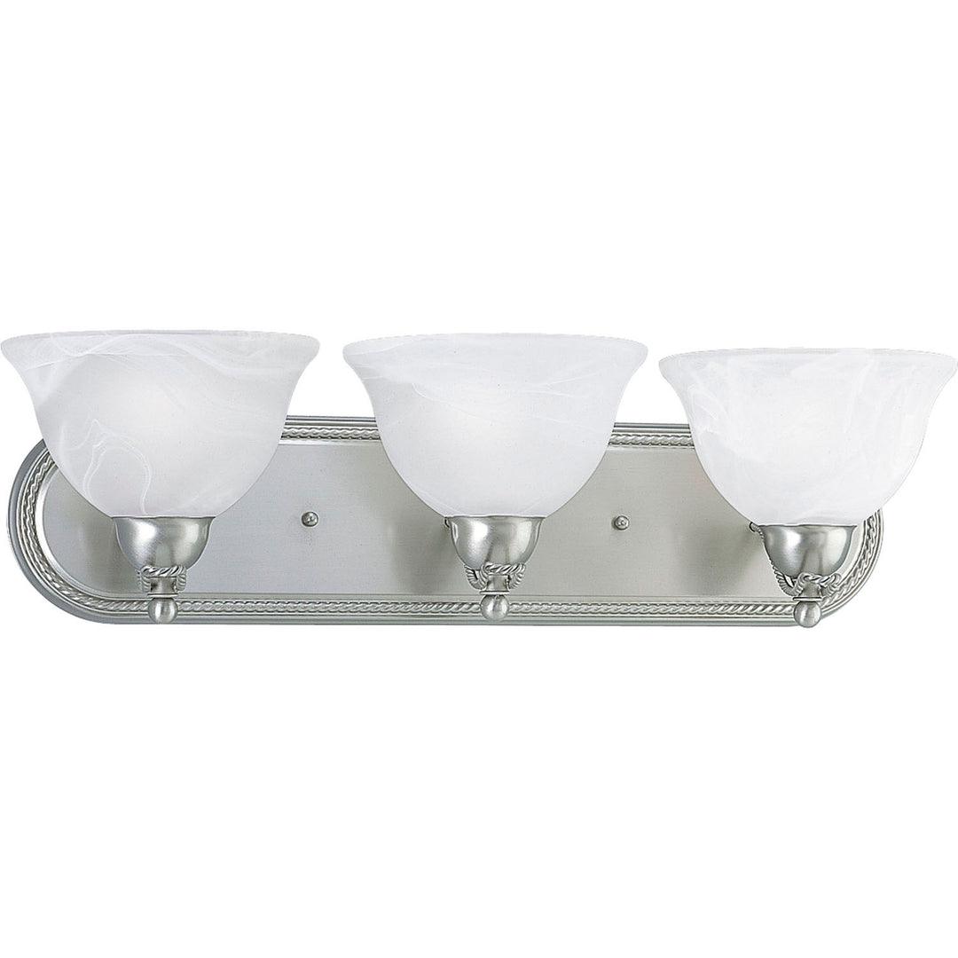 Avalon Three Light Bath Bracket in Brushed Nickel - available from The Lighting Shoppe, trusted by Canadian homeowners