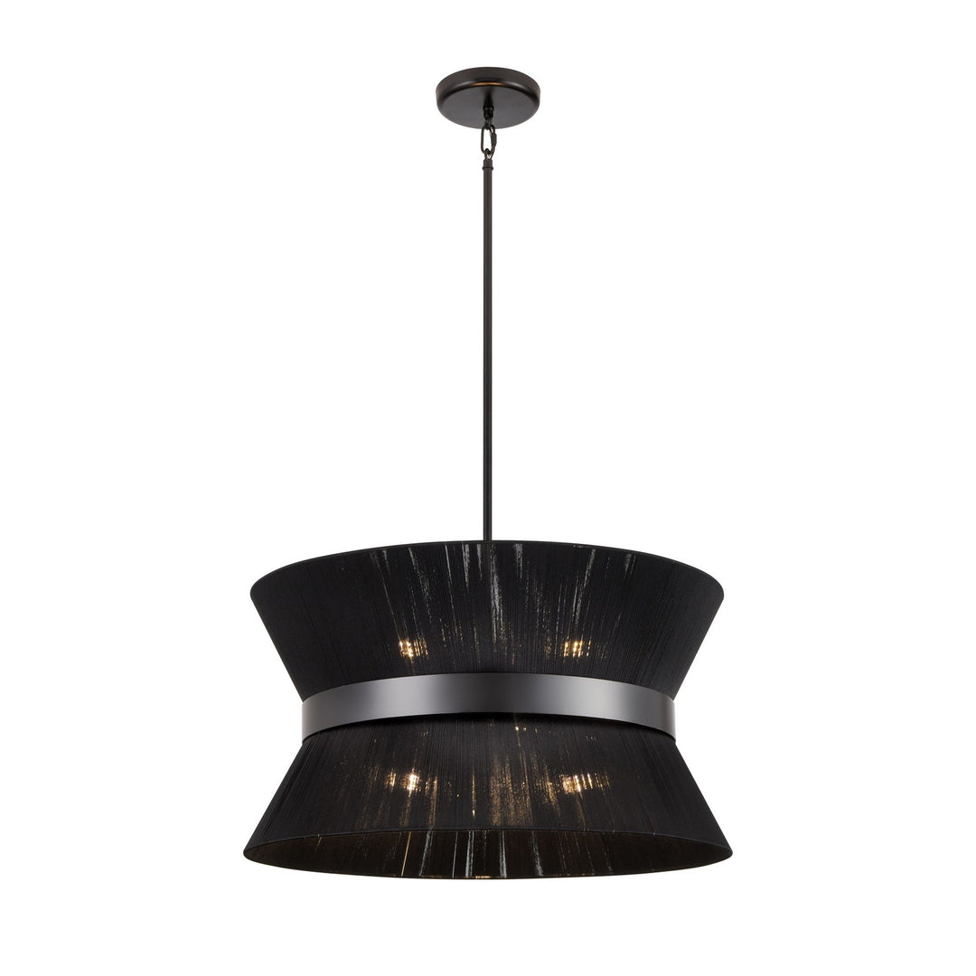 Ellesmere Six Light Pendant in Ebony w/Black Shade - available from The Lighting Shoppe, trusted by Canadian homeowners