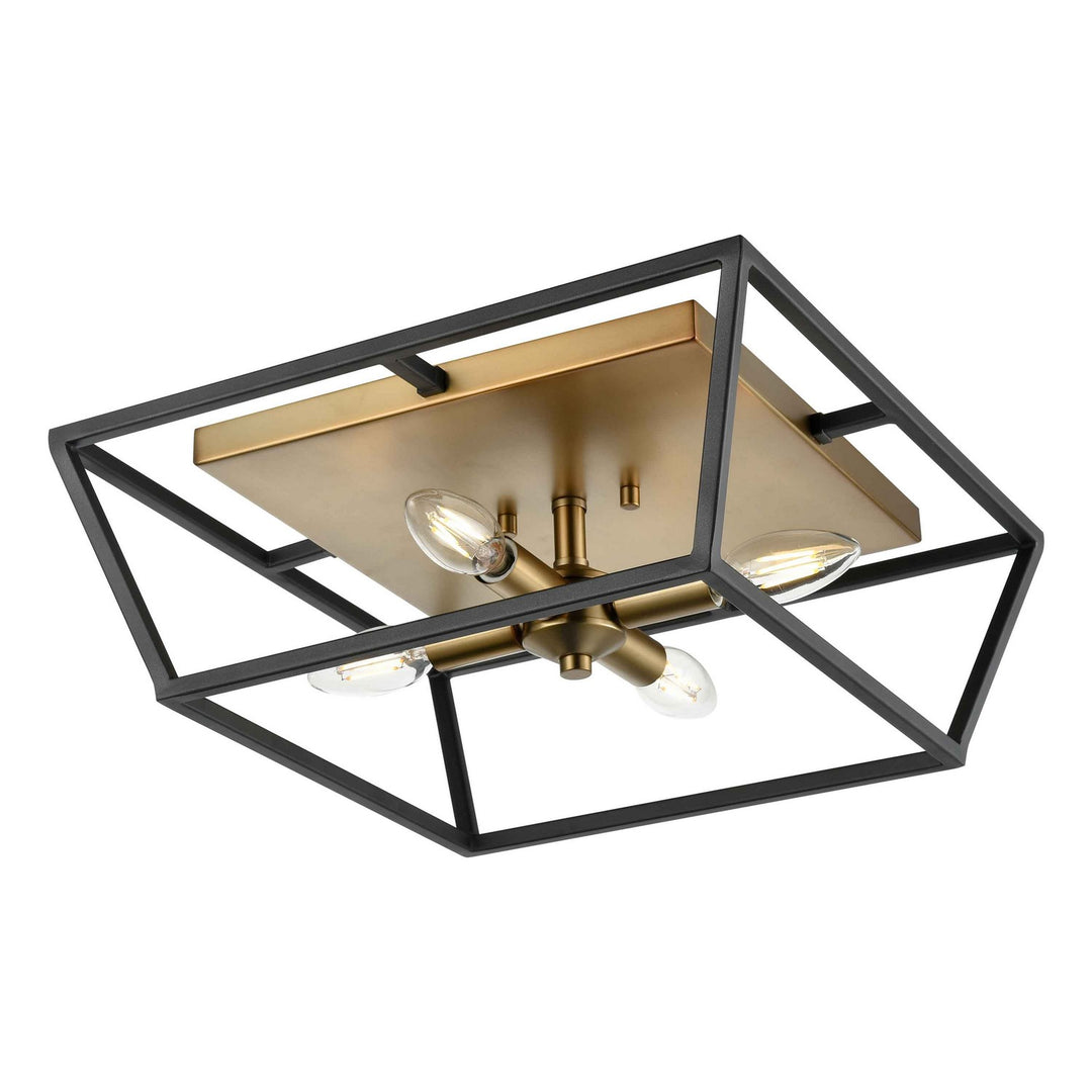 Cabot Trail Four Light Flush Mount in Brass And Graphite - available from The Lighting Shoppe, trusted by Canadian homeowners