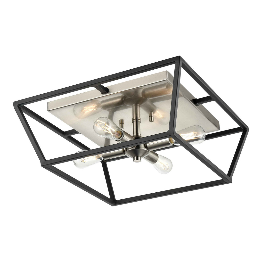 Cabot Trail Four Light Flush Mount in Satin And Graphite - available from The Lighting Shoppe, trusted by Canadian homeowners