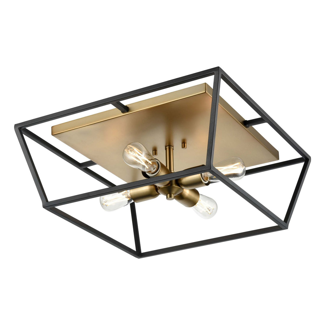 Cabot Trail Four Light Flush Mount in Brass And Graphite - available from The Lighting Shoppe, trusted by Canadian homeowners