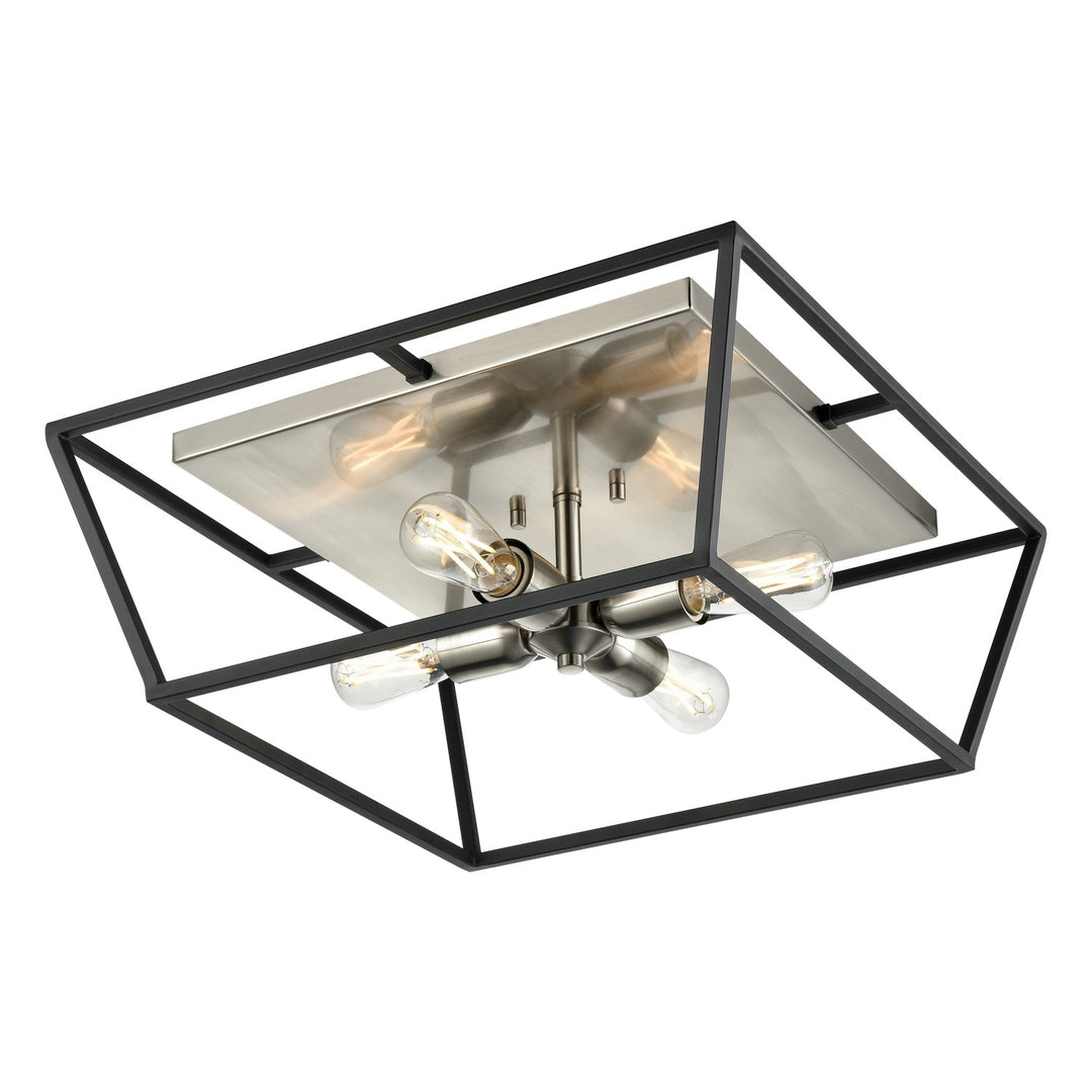 Cabot Trail Four Light Flush Mount in Satin And Graphite - available from The Lighting Shoppe, trusted by Canadian homeowners