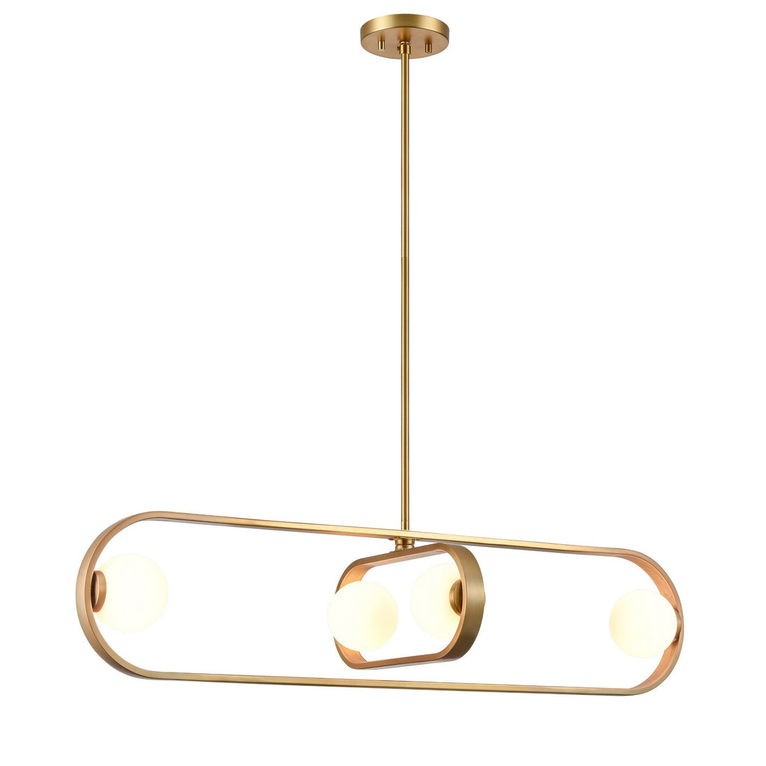 DVI Canada - DVP45002BR-OP - Four Light Linear Pendant - Atwood - Brass w/Half Opal Glass