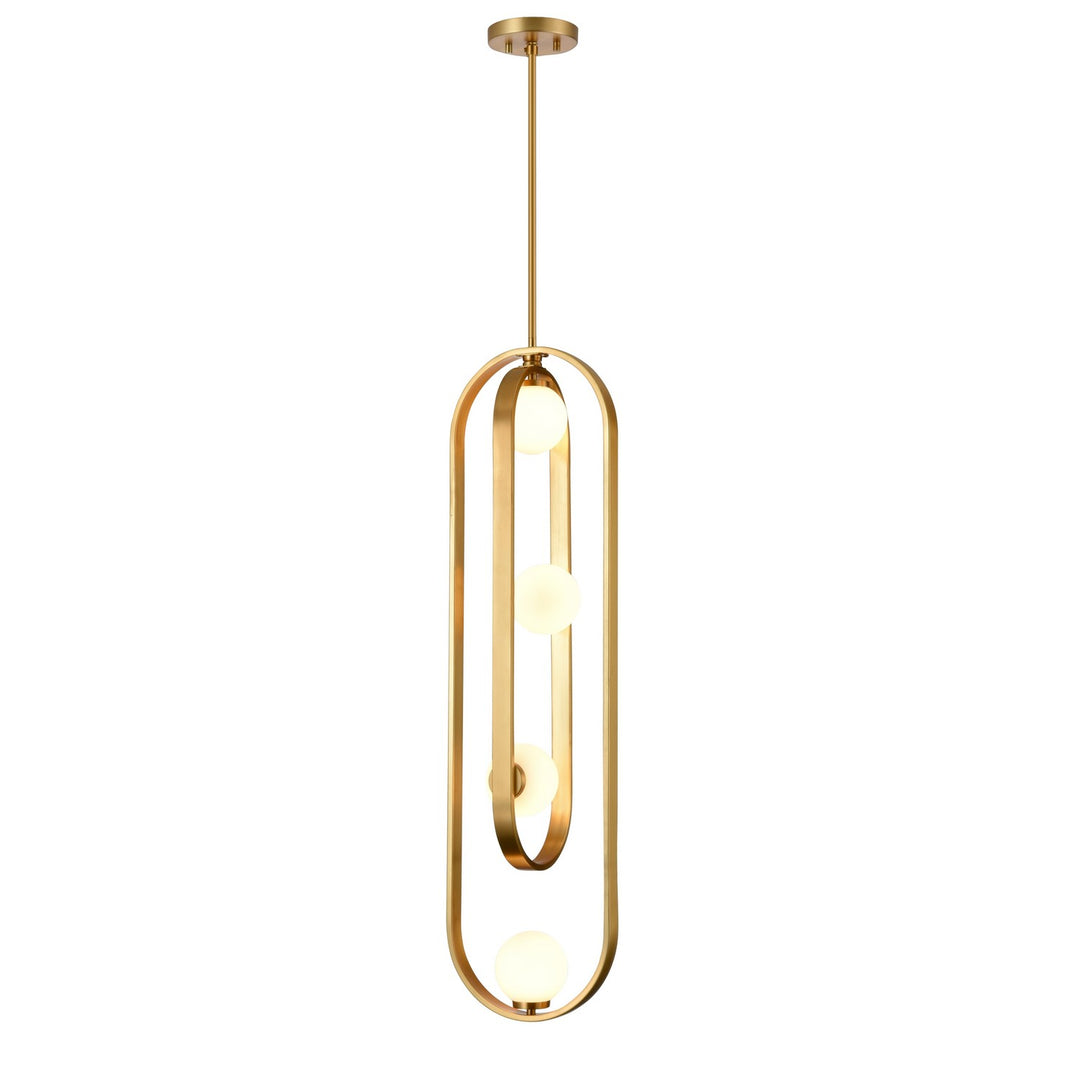 DVI Canada - DVP45010BR-OP - Four Light Pendant - Atwood - Brass w/Half Opal Glass