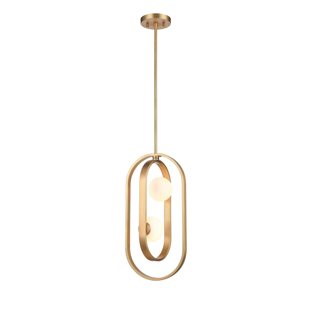 DVI Canada - DVP45019BR-OP - Two Light Pendant - Atwood - Brass w/Half Opal Glass