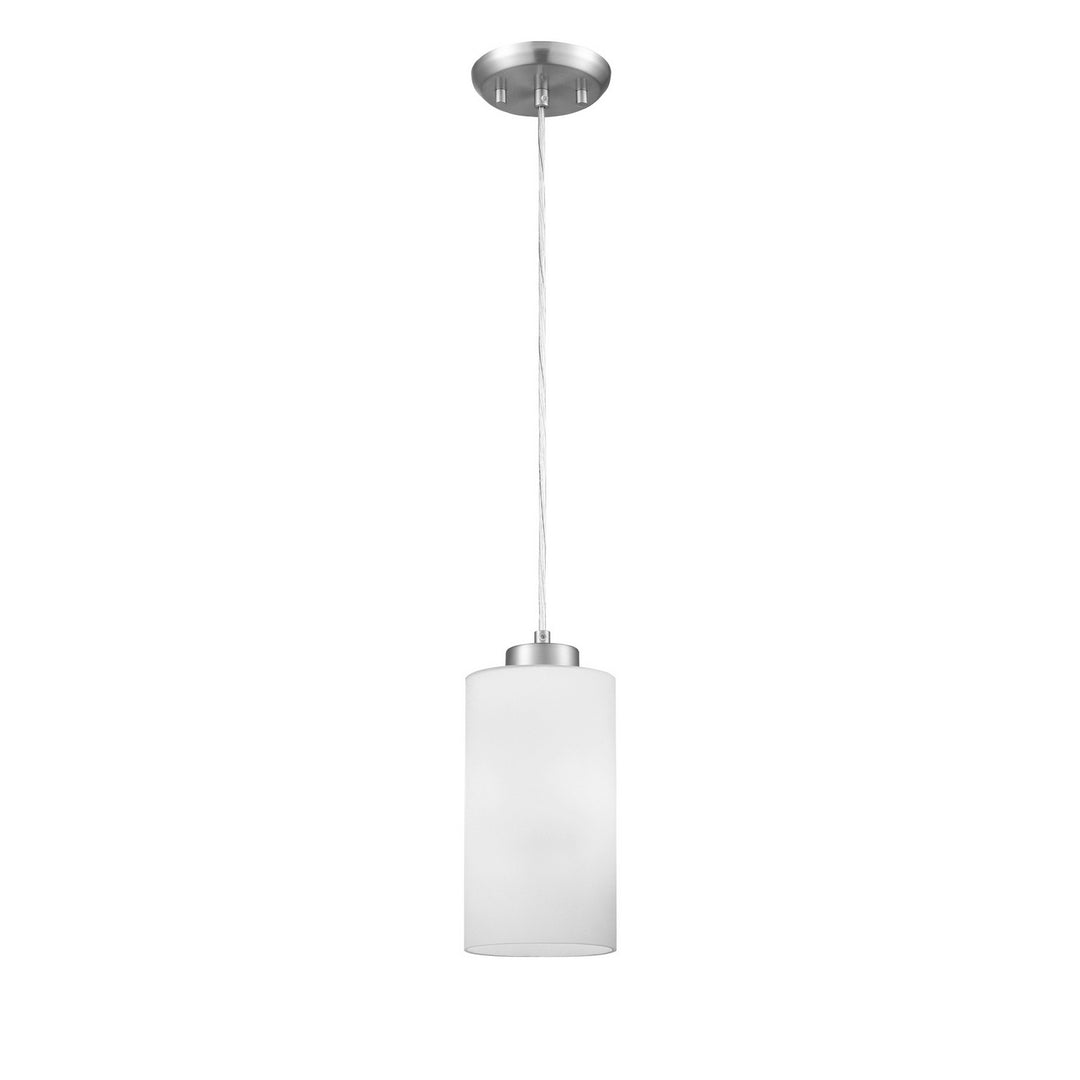 Manitou One Light Pendant in Chrome w/Half Opal Glass - available from The Lighting Shoppe, trusted by Canadian homeowners
