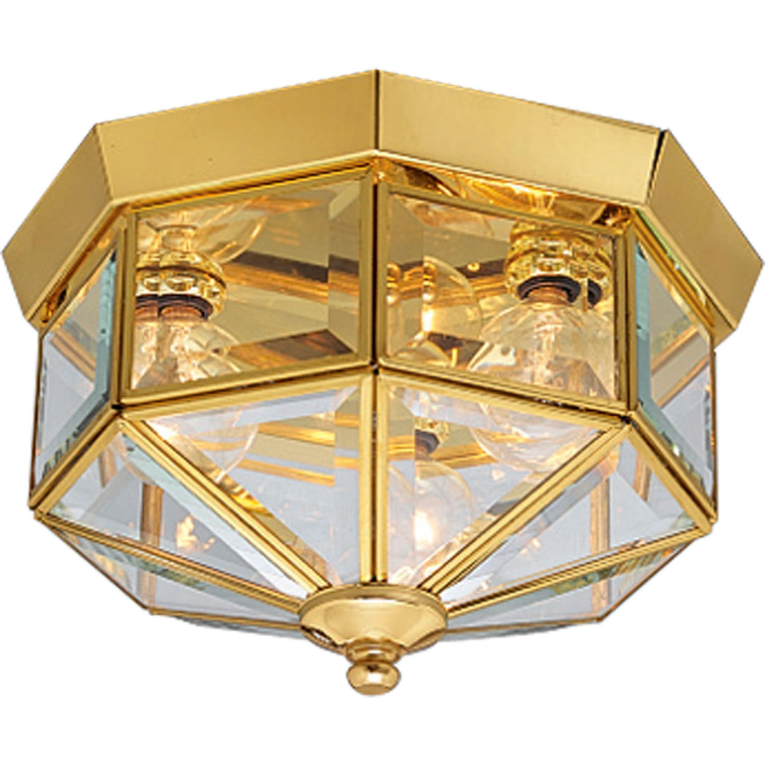 Progress Canada - P5788-10 - Three Light Flush Mount - Beveled Glass - Polished Brass