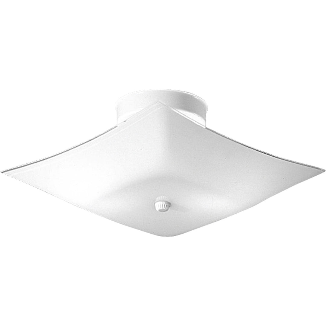 Square Glass Two Light Flush Mount in White - available from The Lighting Shoppe, trusted by Canadian homeowners