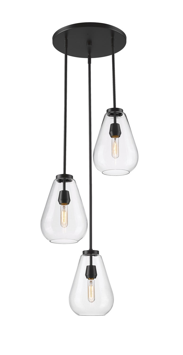 Ayra Three Light Chandelier in Matte Black - available from The Lighting Shoppe, trusted by Canadian homeowners