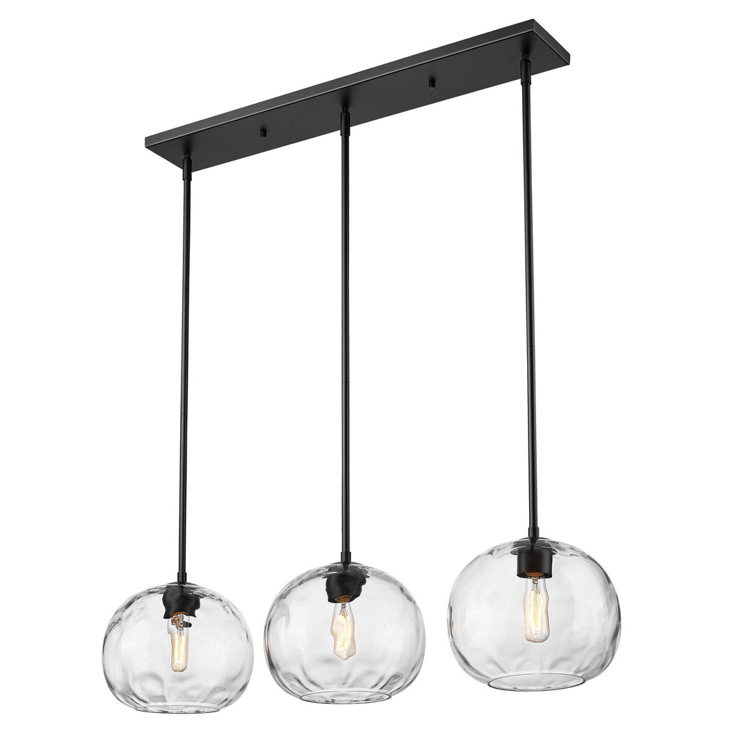 Chloe Three Light Linear Chandelier in Matte Black - available from The Lighting Shoppe, trusted by Canadian homeowners