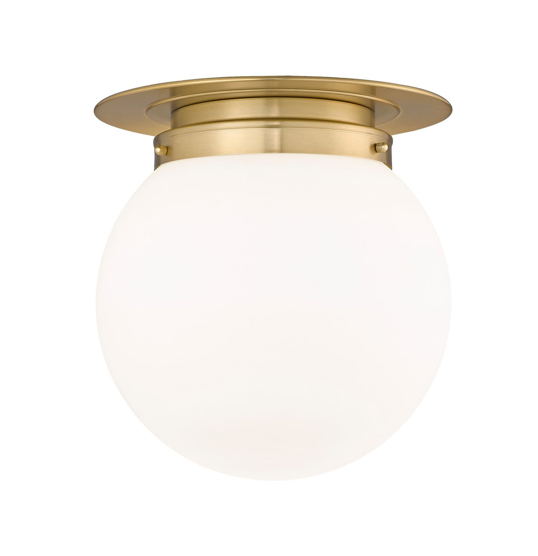 Calhoun One Light Flush Mount in Heritage Brass - available from The Lighting Shoppe, trusted by Canadian homeowners