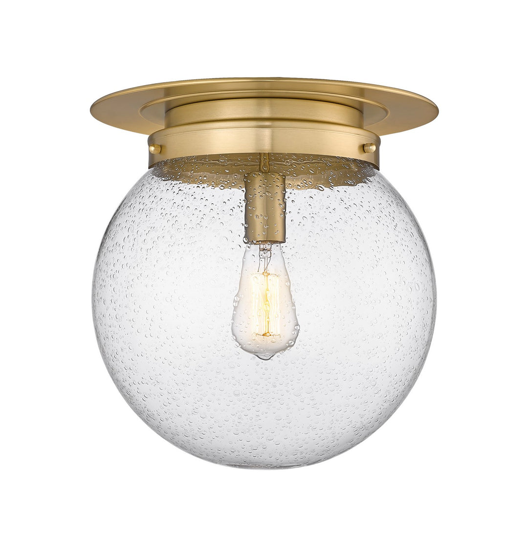 Calhoun One Light Flush Mount in Heritage Brass - available from The Lighting Shoppe, trusted by Canadian homeowners