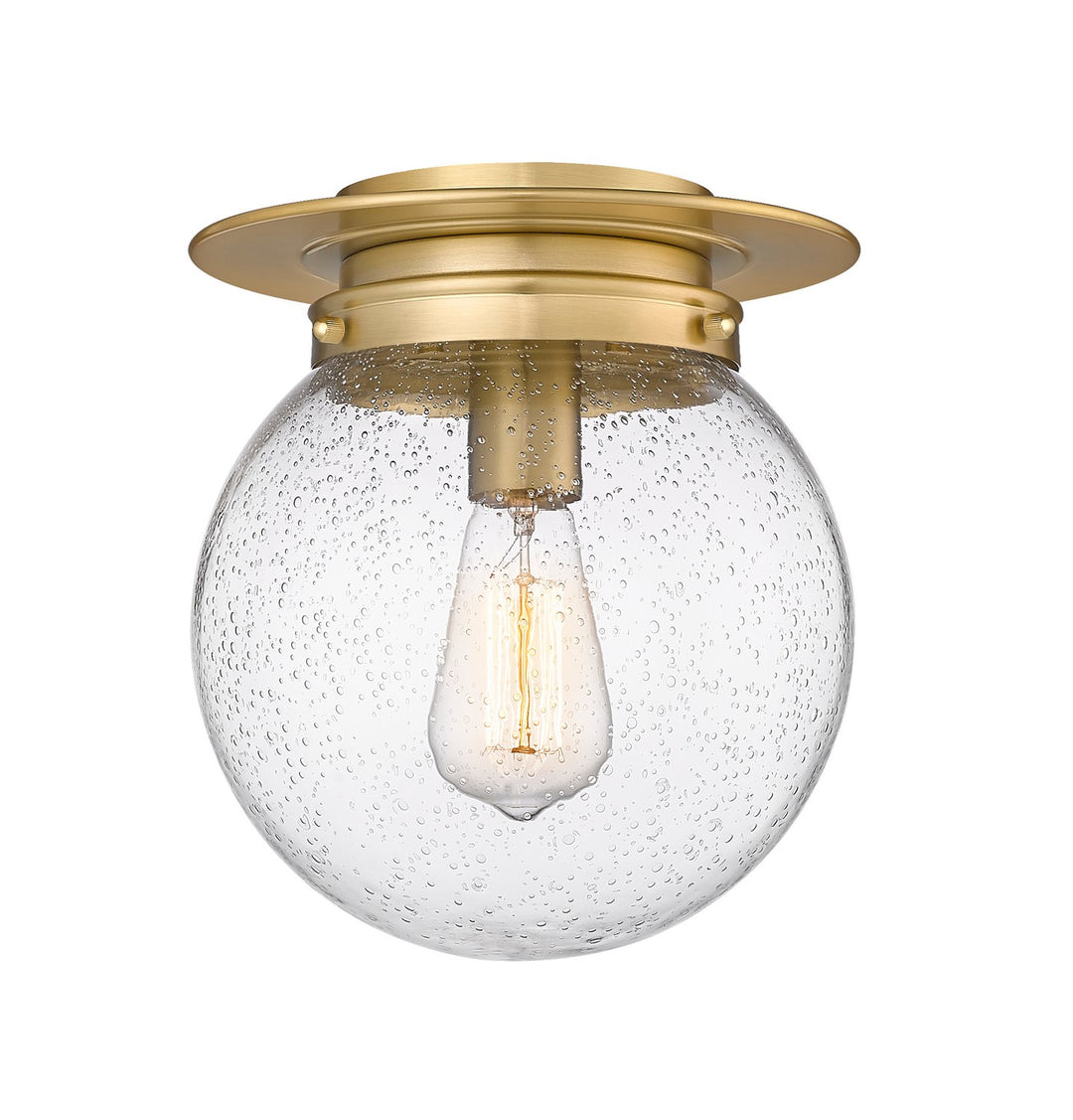 Calhoun One Light Flush Mount in Heritage Brass - available from The Lighting Shoppe, trusted by Canadian homeowners