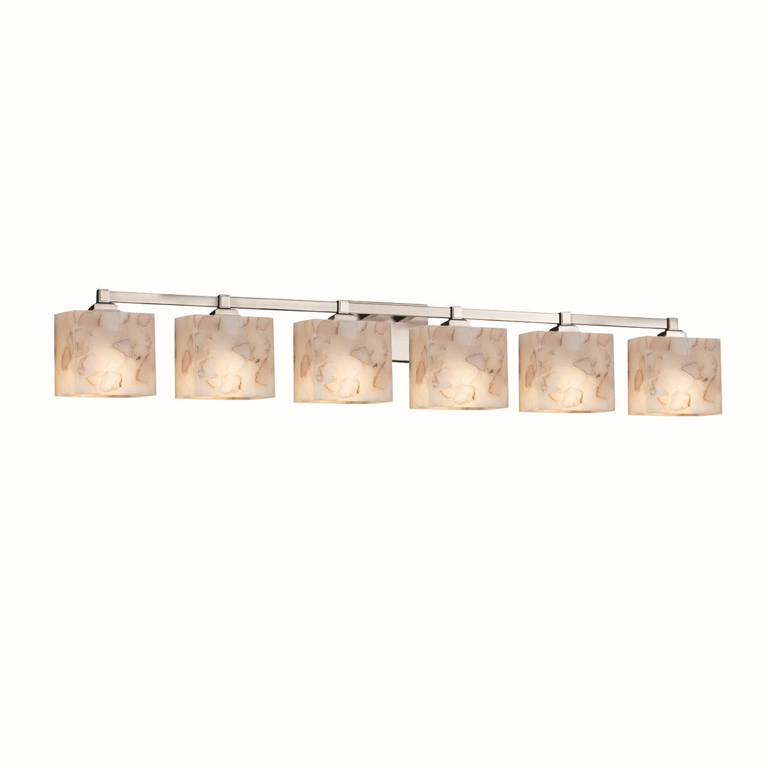 Justice Designs - ALR-8436-55-NCKL-LED6-4200 - LED Bath Bar - Alabaster Rocks - Brushed Nickel