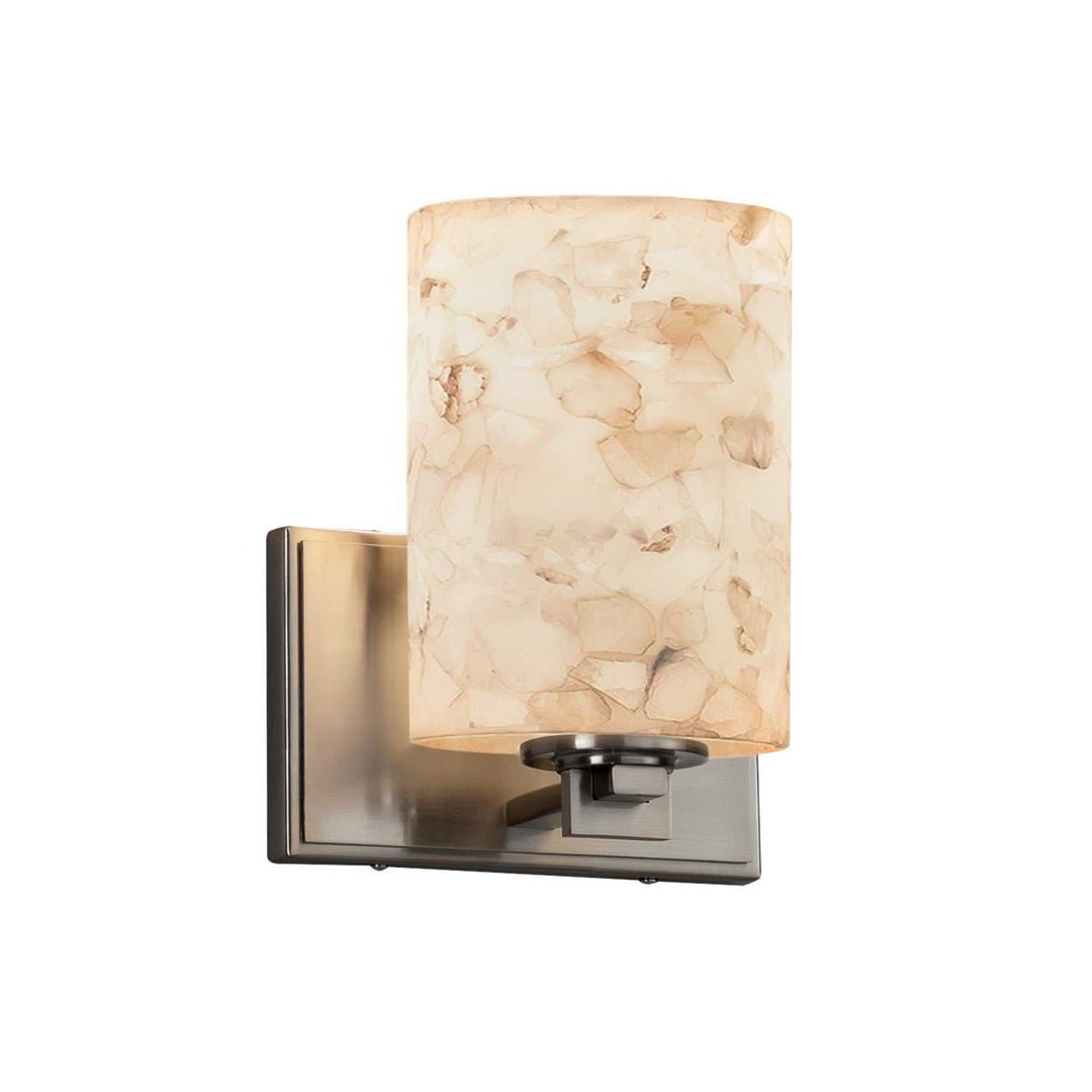 Alabaster Rocks One Light Wall Sconce in Brushed Nickel Justice Designs