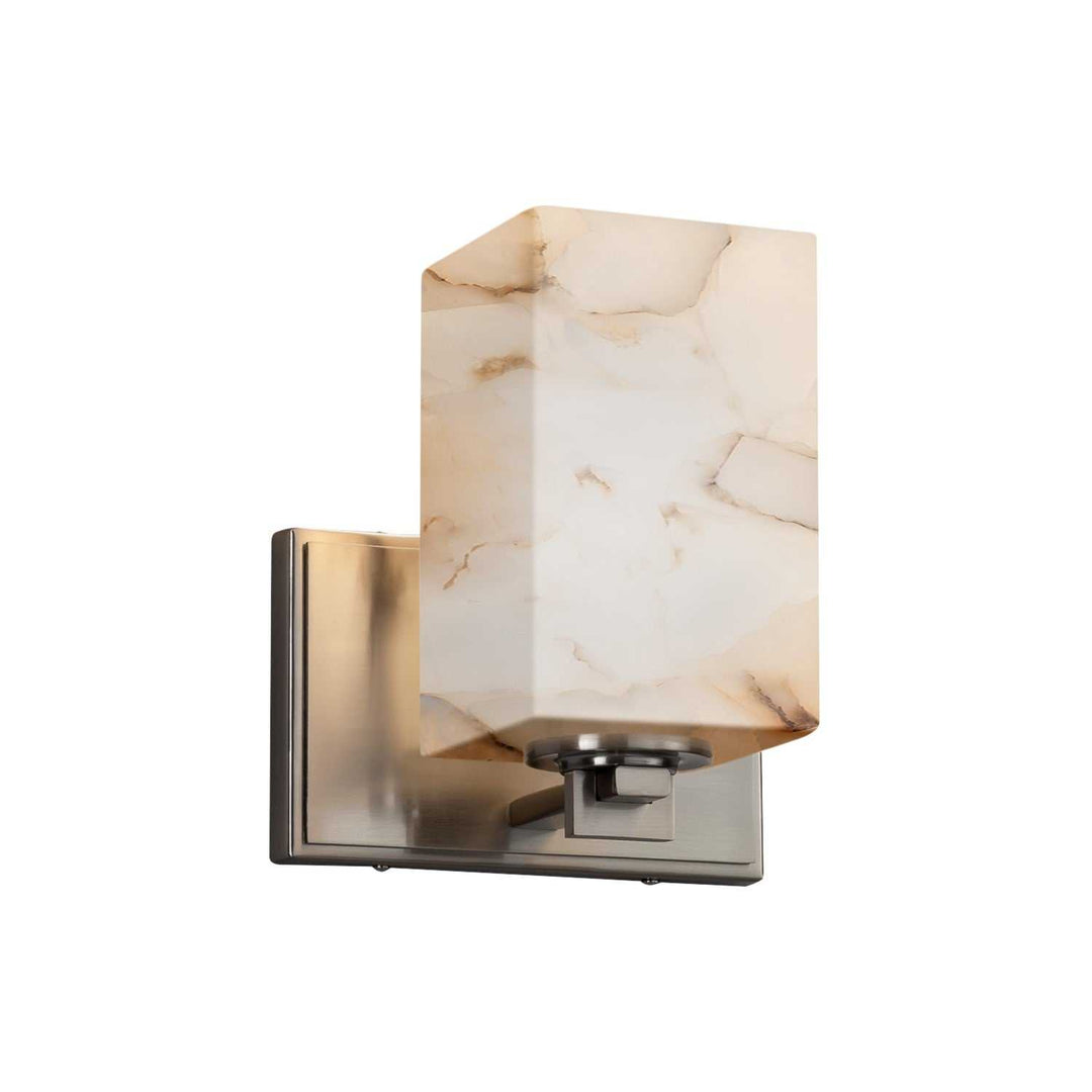 Alabaster Rocks One Light Wall Sconce in Brushed Nickel Justice Designs