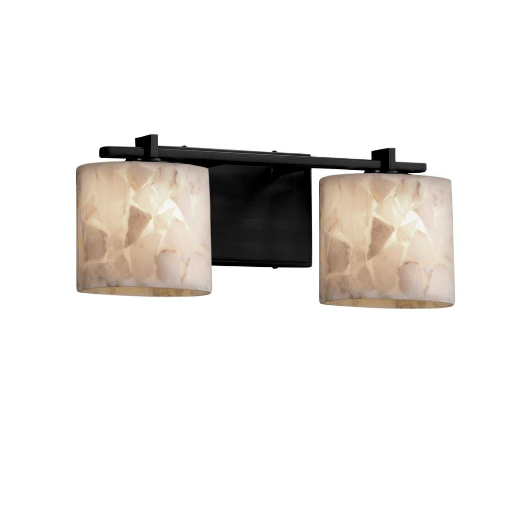 Alabaster Rocks Two Light Bath Bar in Matte Black Justice Designs