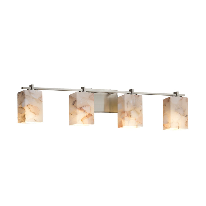 Justice Designs - ALR-8444-15-NCKL-LED4-2800 - LED Bath Bar - Alabaster Rocks - Brushed Nickel