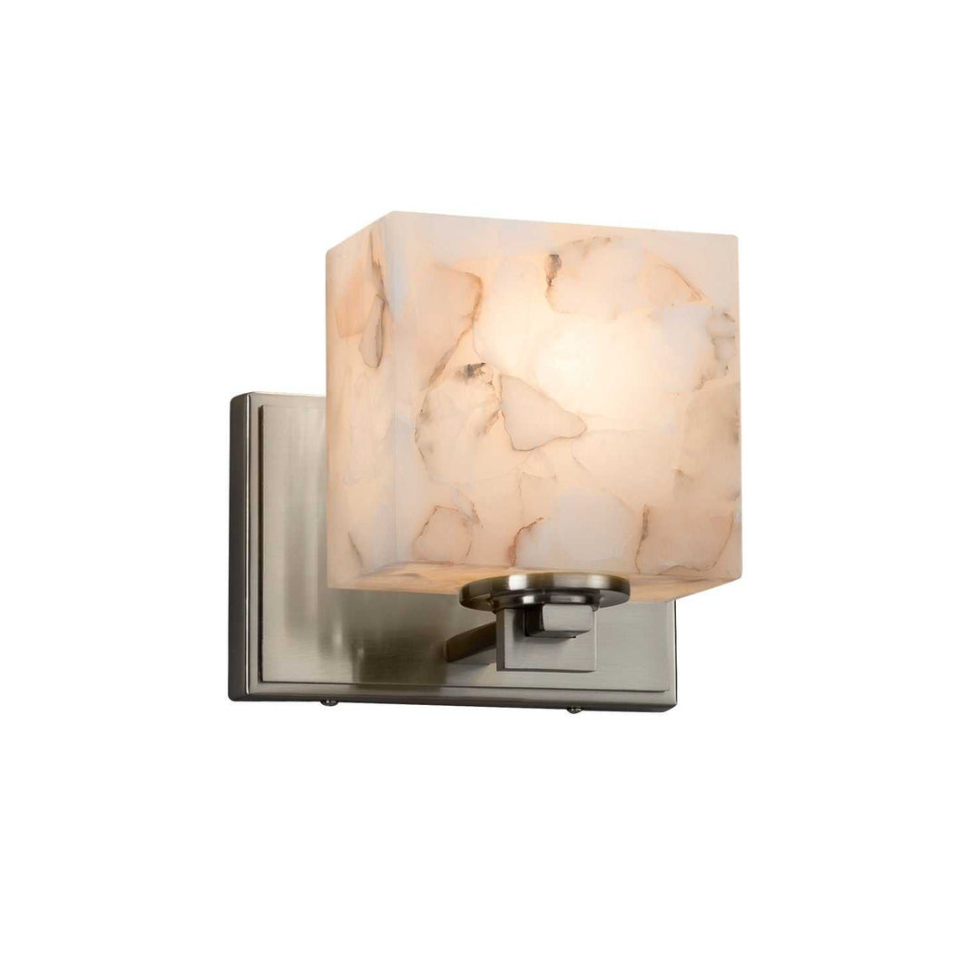 Alabaster Rocks One Light Wall Sconce in Brushed Nickel Justice Designs