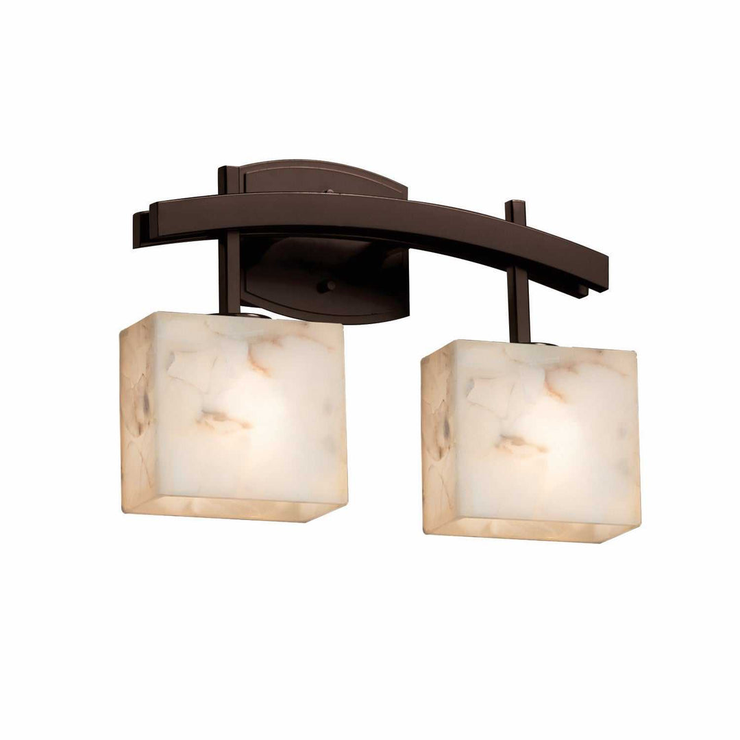 Alabaster Rocks Two Light Bath Bar in Dark Bronze Justice Designs