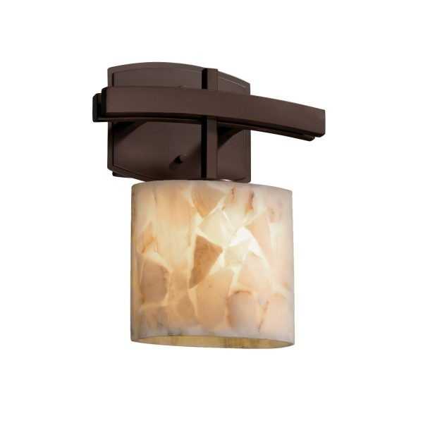 Alabaster Rocks One Light Wall Sconce in Dark Bronze Justice Designs