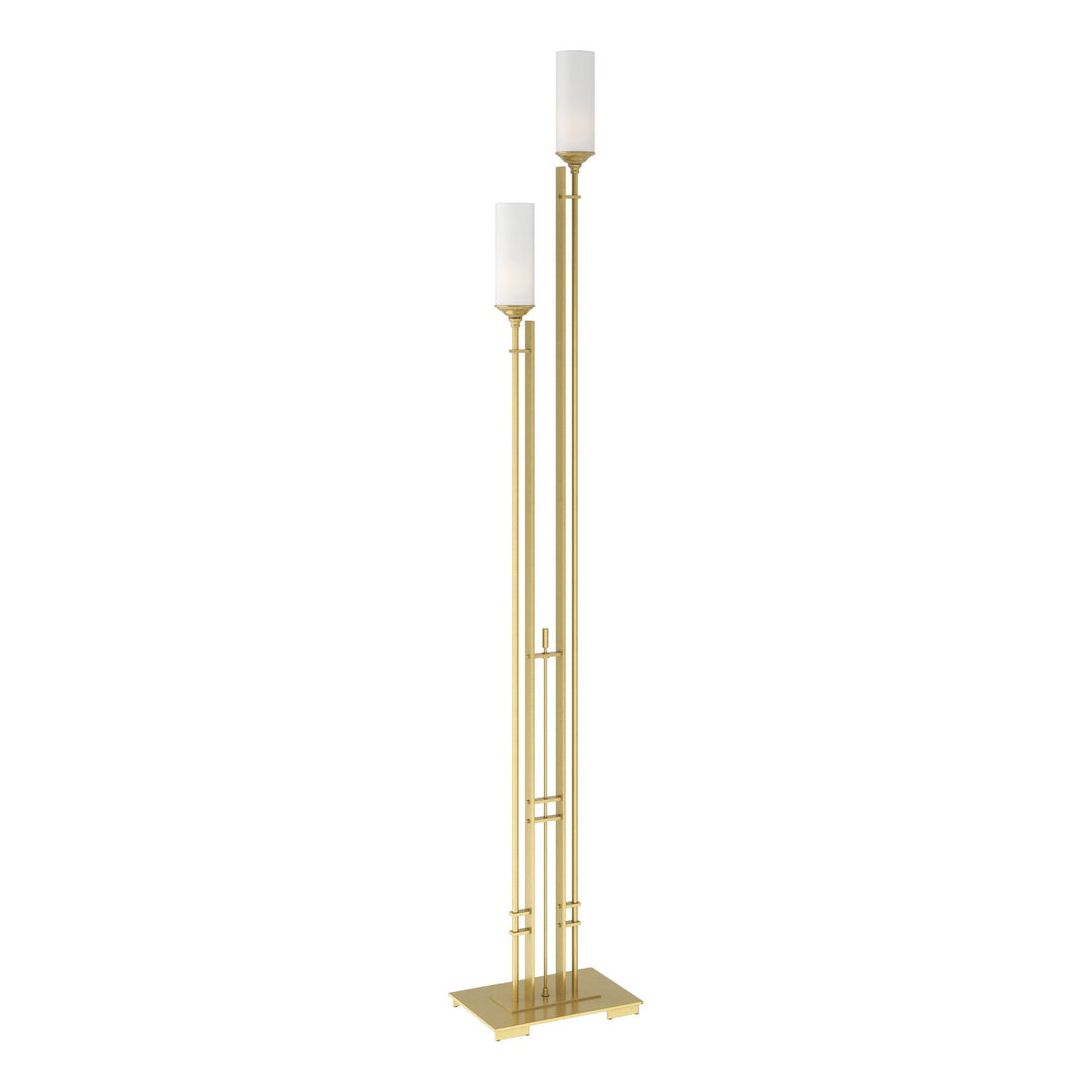 Metra Two Light Floor Lamp in Modern Brass - available from The Lighting Shoppe, trusted by Canadian homeowners