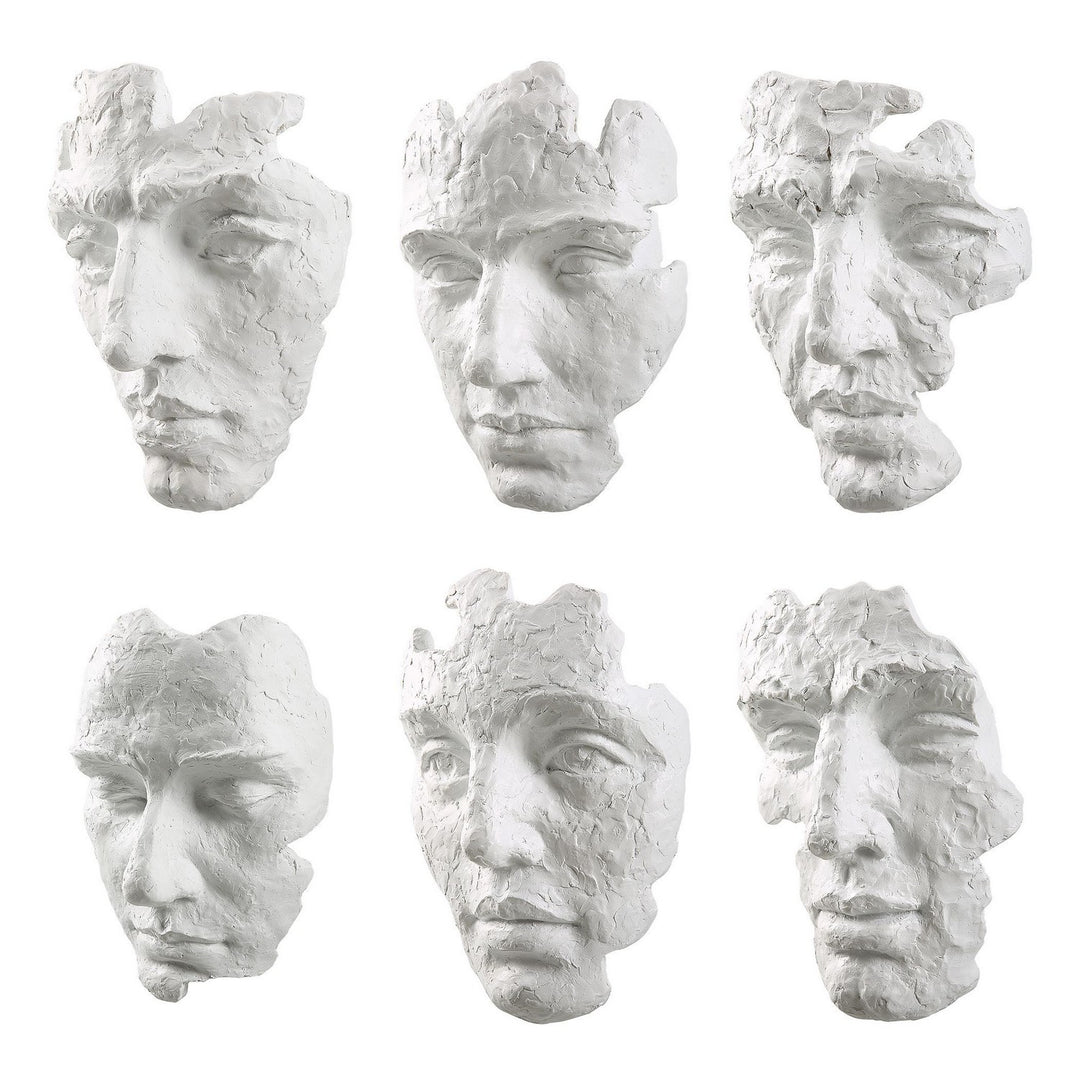 Self-Portrait Wall Decor, Set/6 in Matte White - available from The Lighting Shoppe, trusted by Canadian homeowners