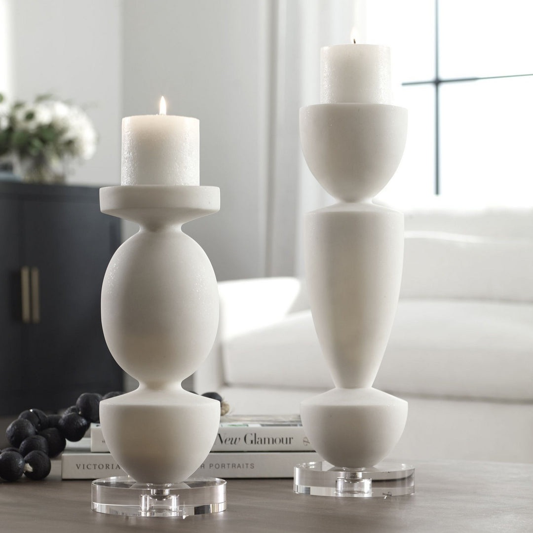 Lido Candleholders, Set/2 in Ivory - available from The Lighting Shoppe, trusted by Canadian homeowners