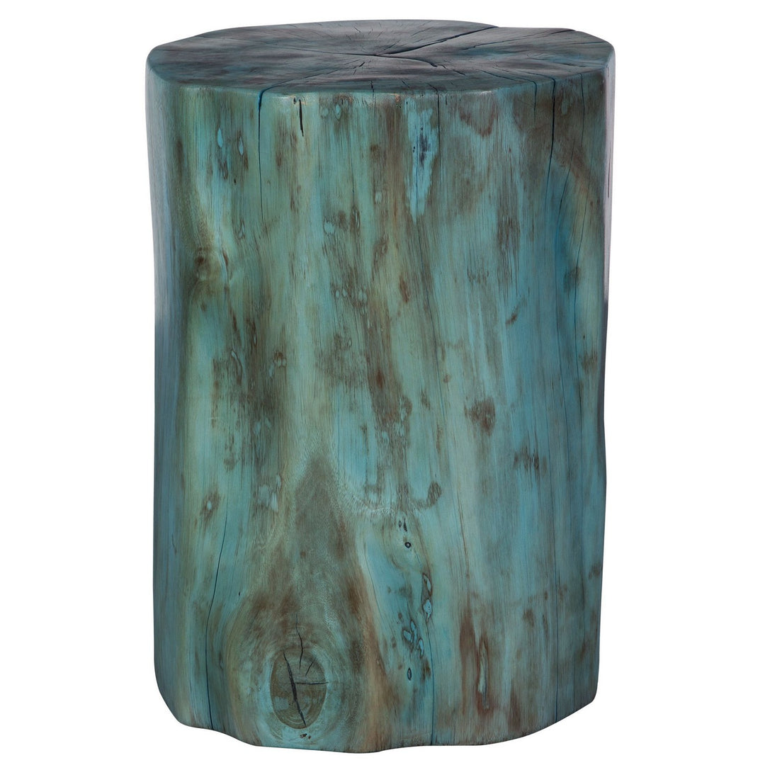 Habitat Accent Stool in Rich Blue-green Stain Highlighting - available from The Lighting Shoppe, trusted by Canadian homeowners