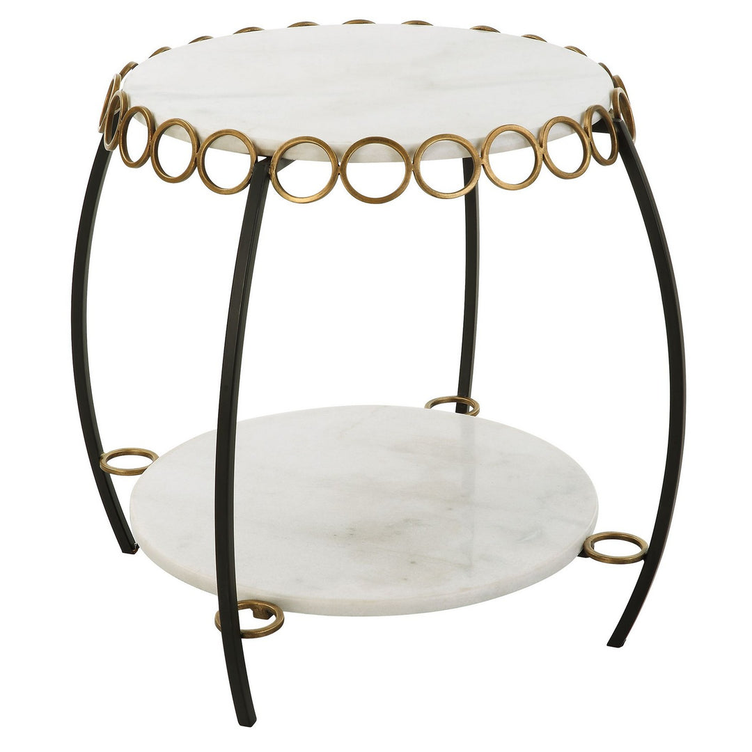 Chainlink Side Table in Antiqued Gold - available from The Lighting Shoppe, trusted by Canadian homeowners