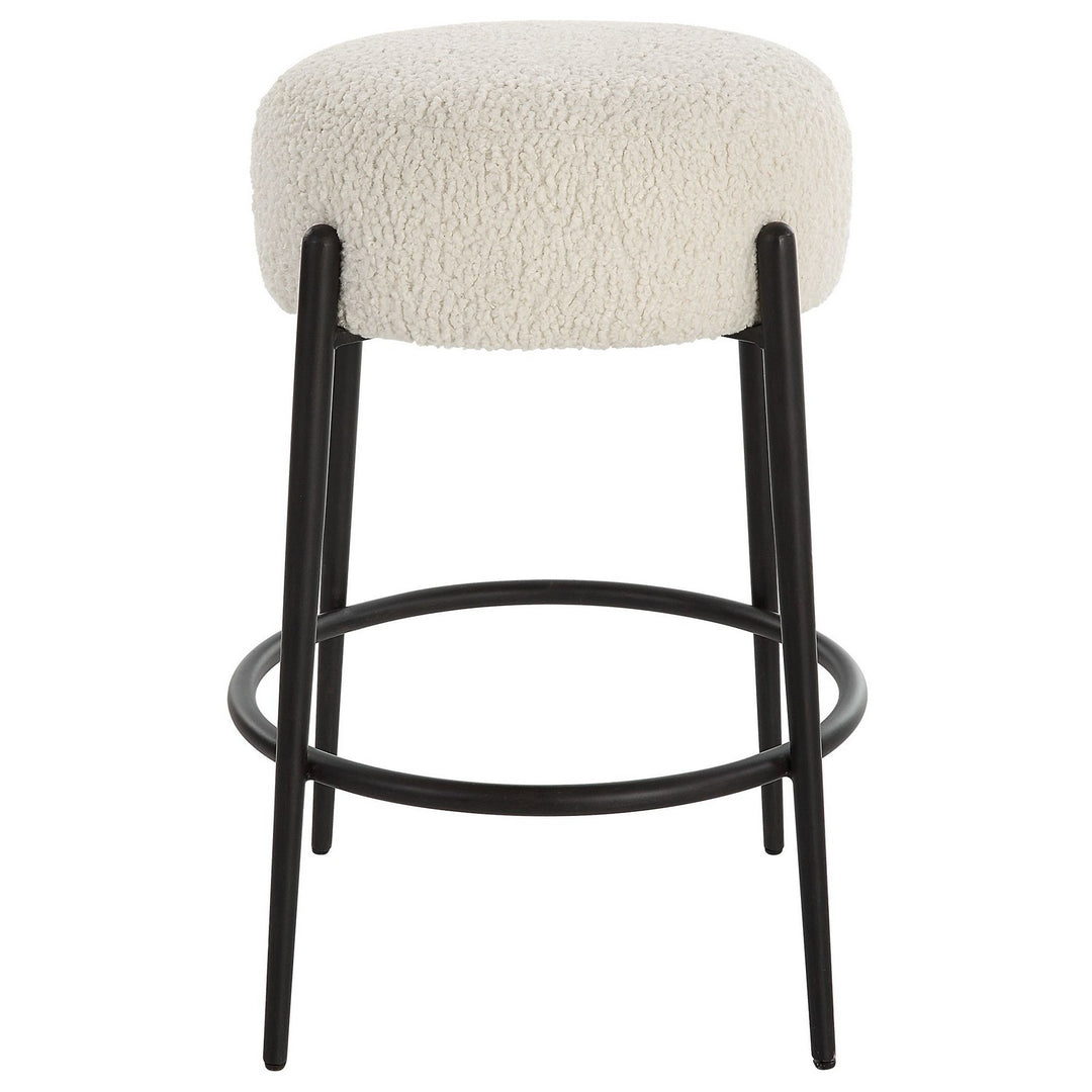 Arles Counter Stool in Satin Black - available from The Lighting Shoppe, trusted by Canadian homeowners