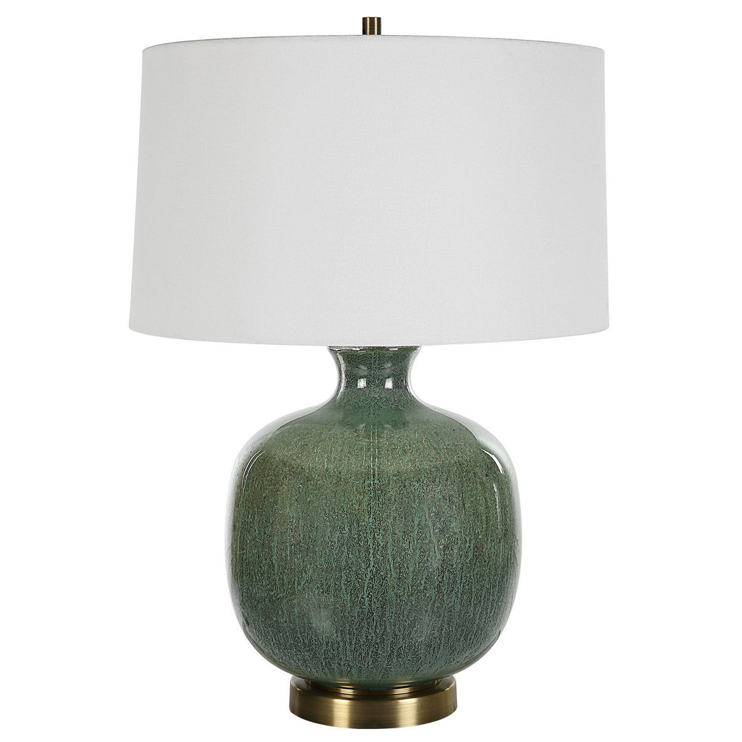 Nataly One Light Table Lamp in Antique Brass - available from The Lighting Shoppe, trusted by Canadian homeowners