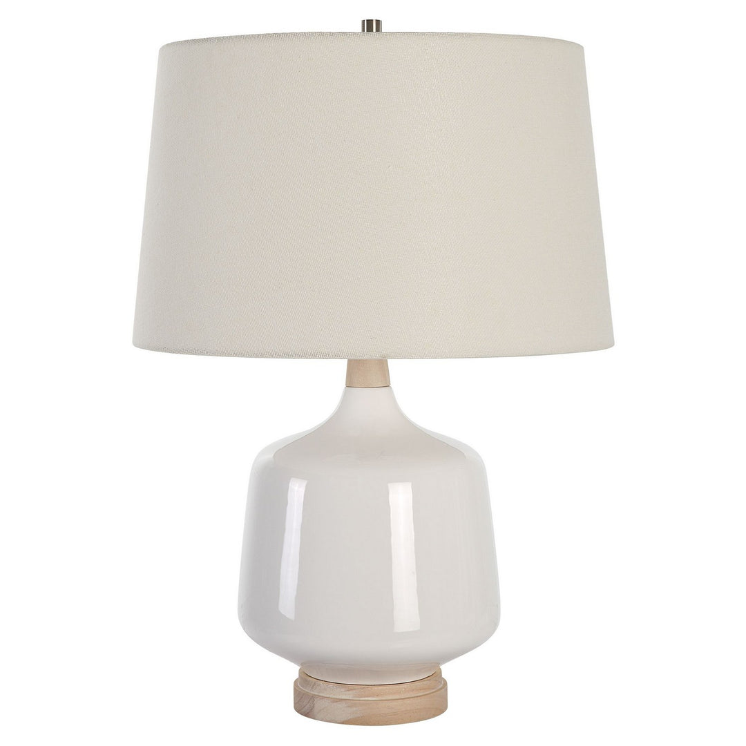 Opal One Light Table Lamp in Brushed Nickel - available from The Lighting Shoppe, trusted by Canadian homeowners