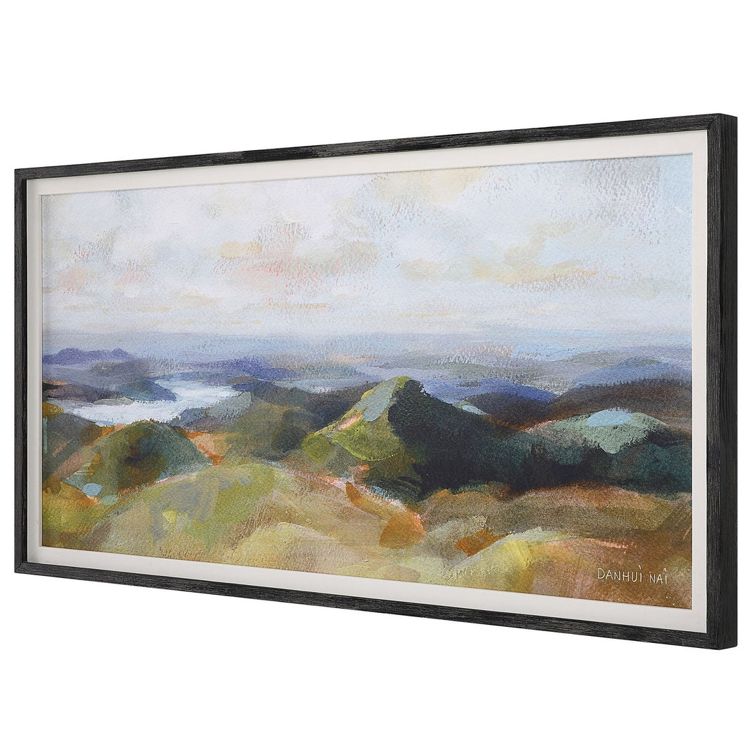 Above Landscape Print in White Linen Mat And Black Wood - available from The Lighting Shoppe, trusted by Canadian homeowners