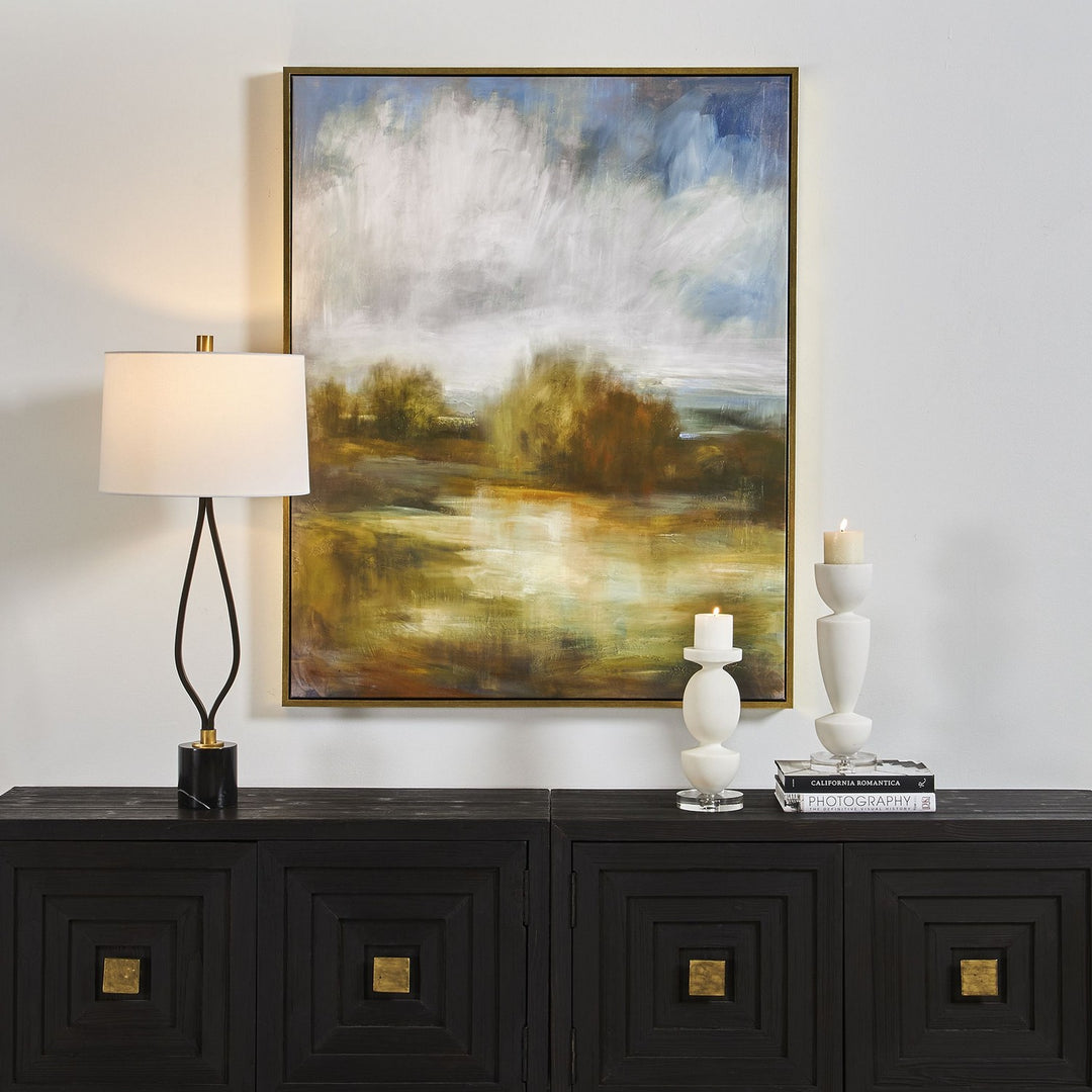 John's Landscape Art in Gold - available from The Lighting Shoppe, trusted by Canadian homeowners