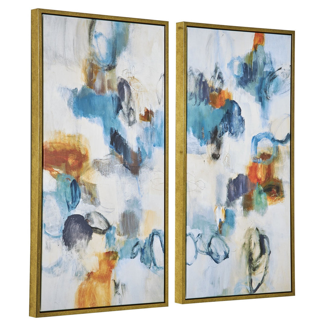 Casual Moments Abstract Art, Set/2 in Gold - available from The Lighting Shoppe, trusted by Canadian homeowners
