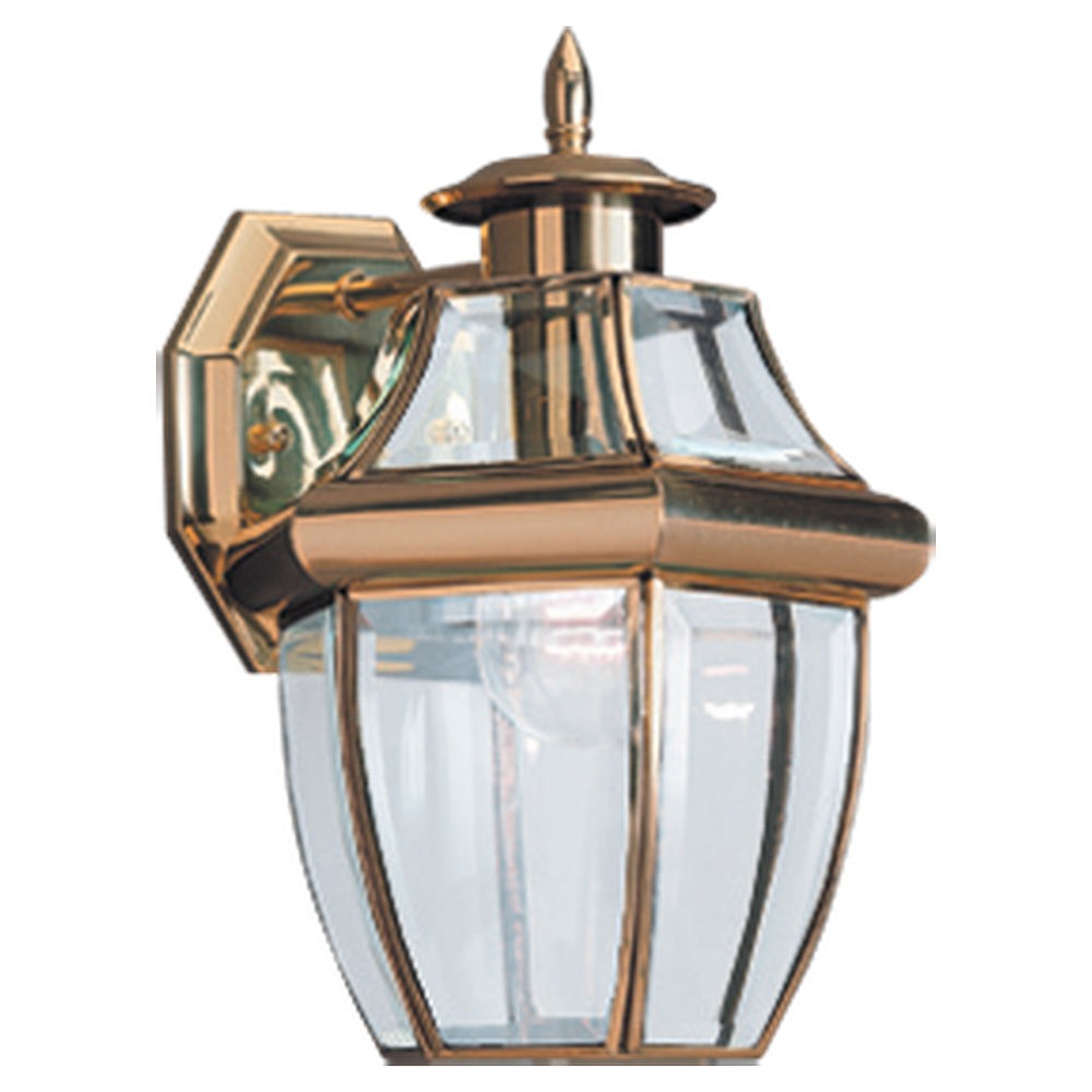 Lancaster One Light Outdoor Wall Lantern in Polished Brass - available from The Lighting Shoppe, trusted by Canadian homeowners