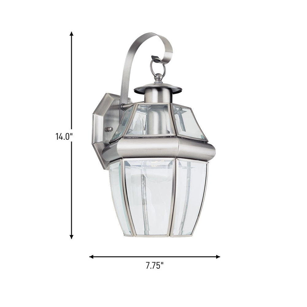Generation Lighting Canada - 8067-965 - One Light Outdoor Wall Lantern - Lancaster - Antique Brushed Nickel