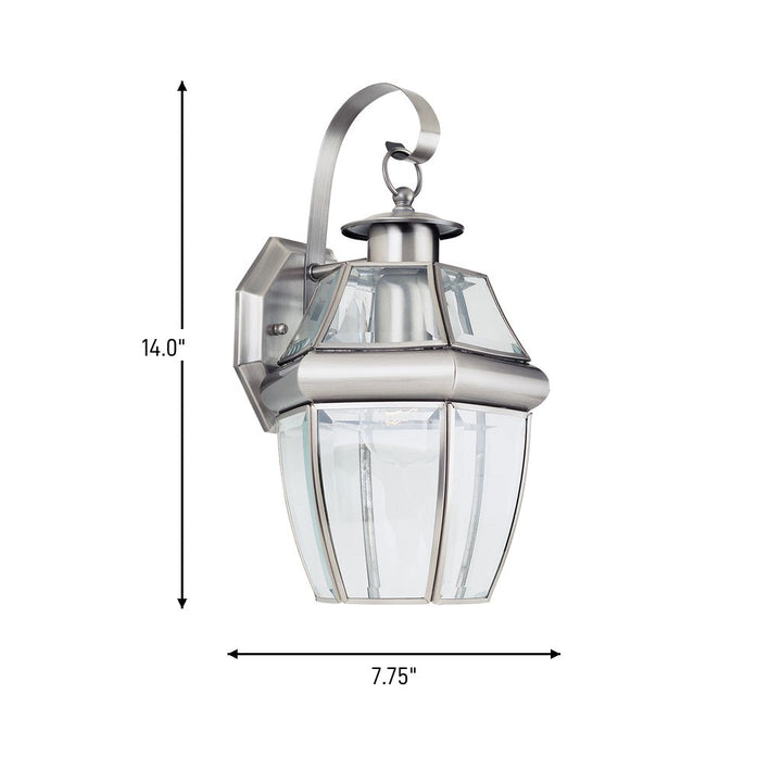 Generation Lighting Canada - 8067-965 - One Light Outdoor Wall Lantern - Lancaster - Antique Brushed Nickel
