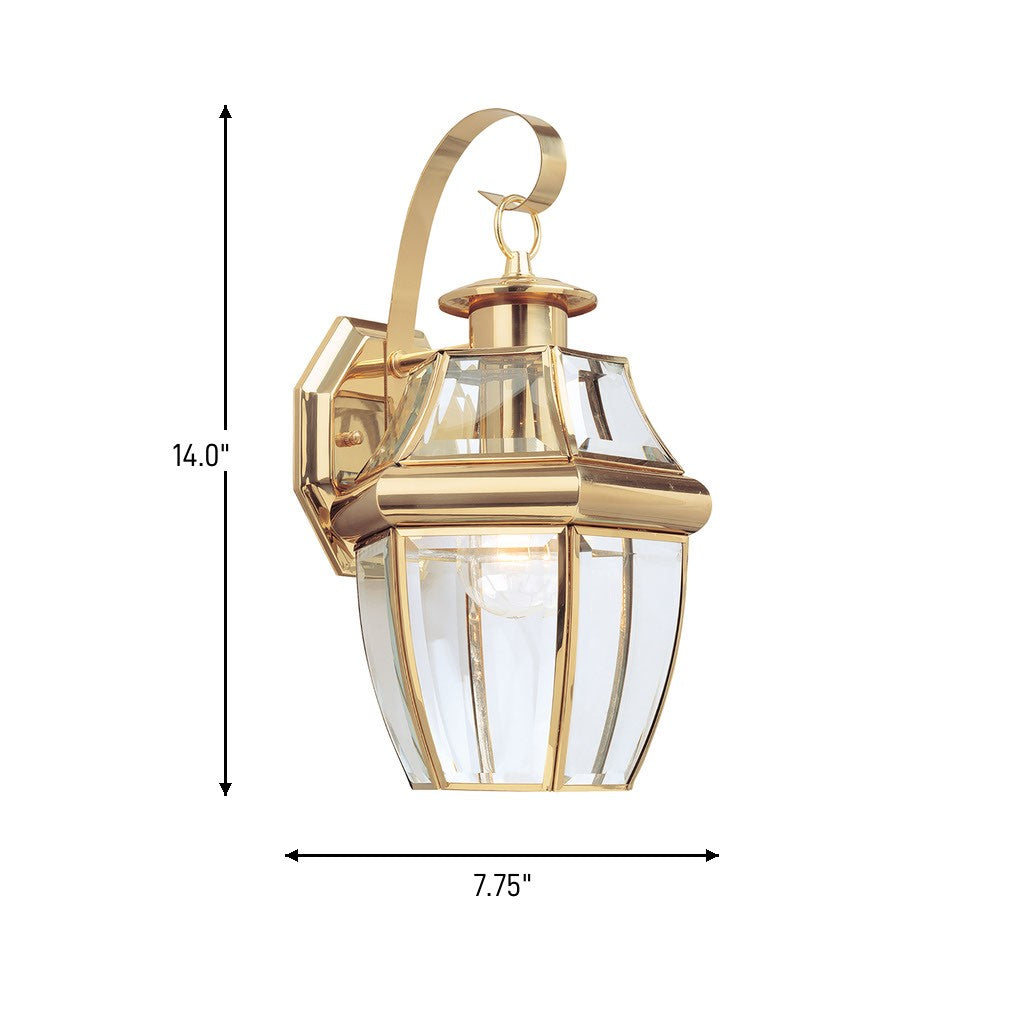 Generation Lighting Canada - 8067-02 - One Light Outdoor Wall Lantern - Lancaster - Polished Brass