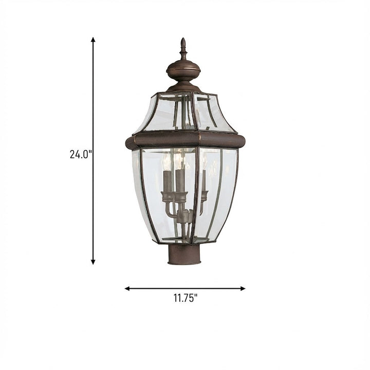 Generation Lighting Canada - 8239-71 - Three Light Outdoor Post Lantern - Lancaster - Antique Bronze