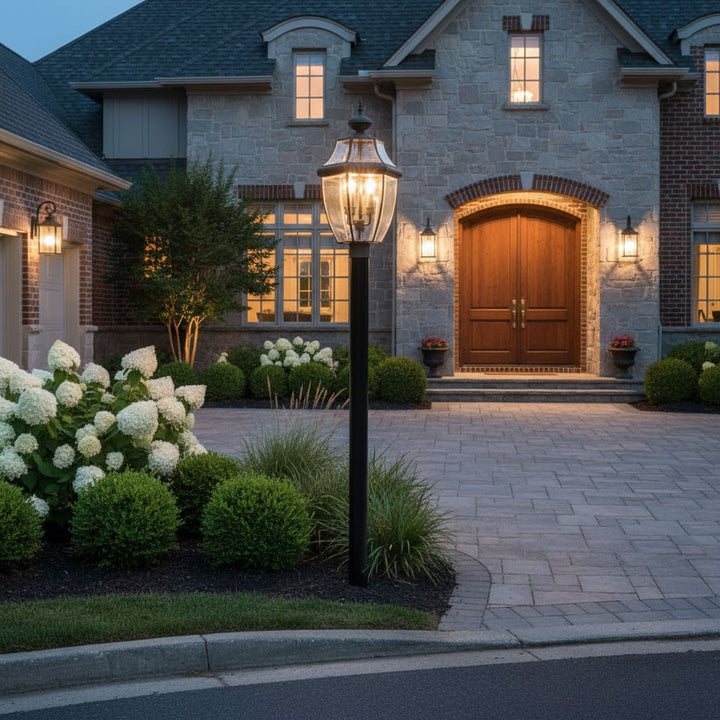 Generation Lighting Canada - 8239-71 - Three Light Outdoor Post Lantern - Lancaster - Antique Bronze