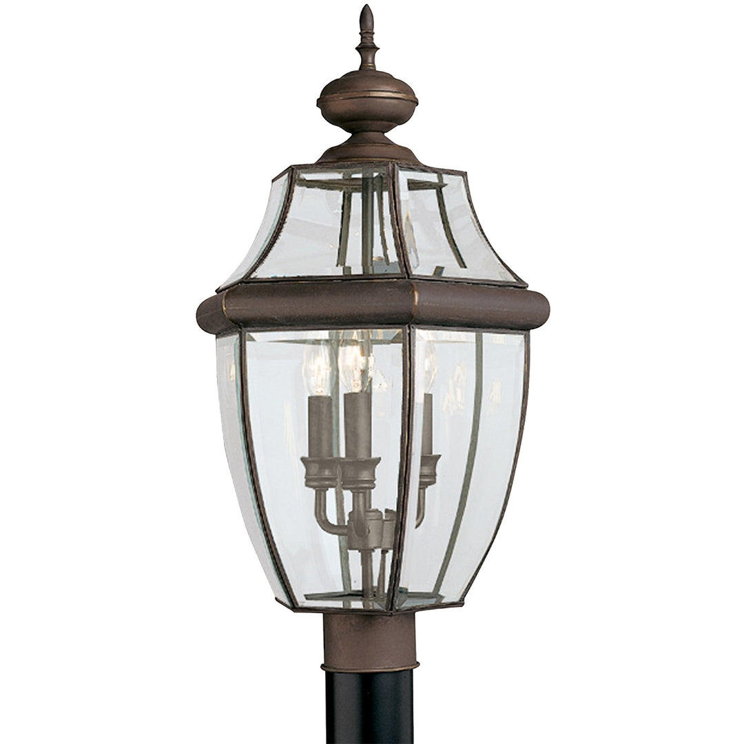 Lancaster Three Light Outdoor Post Lantern in Antique Bronze - available from The Lighting Shoppe, trusted by Canadian homeowners