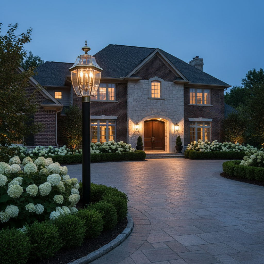 Generation Lighting Canada - 8239-02 - Three Light Outdoor Post Lantern - Lancaster - Polished Brass