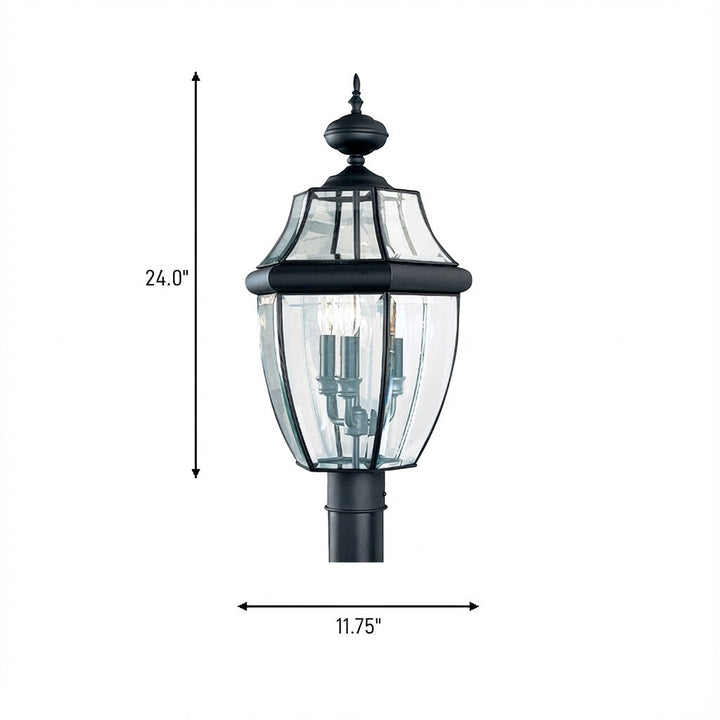 Generation Lighting Canada - 8239-12 - Three Light Outdoor Post Lantern - Lancaster - Black