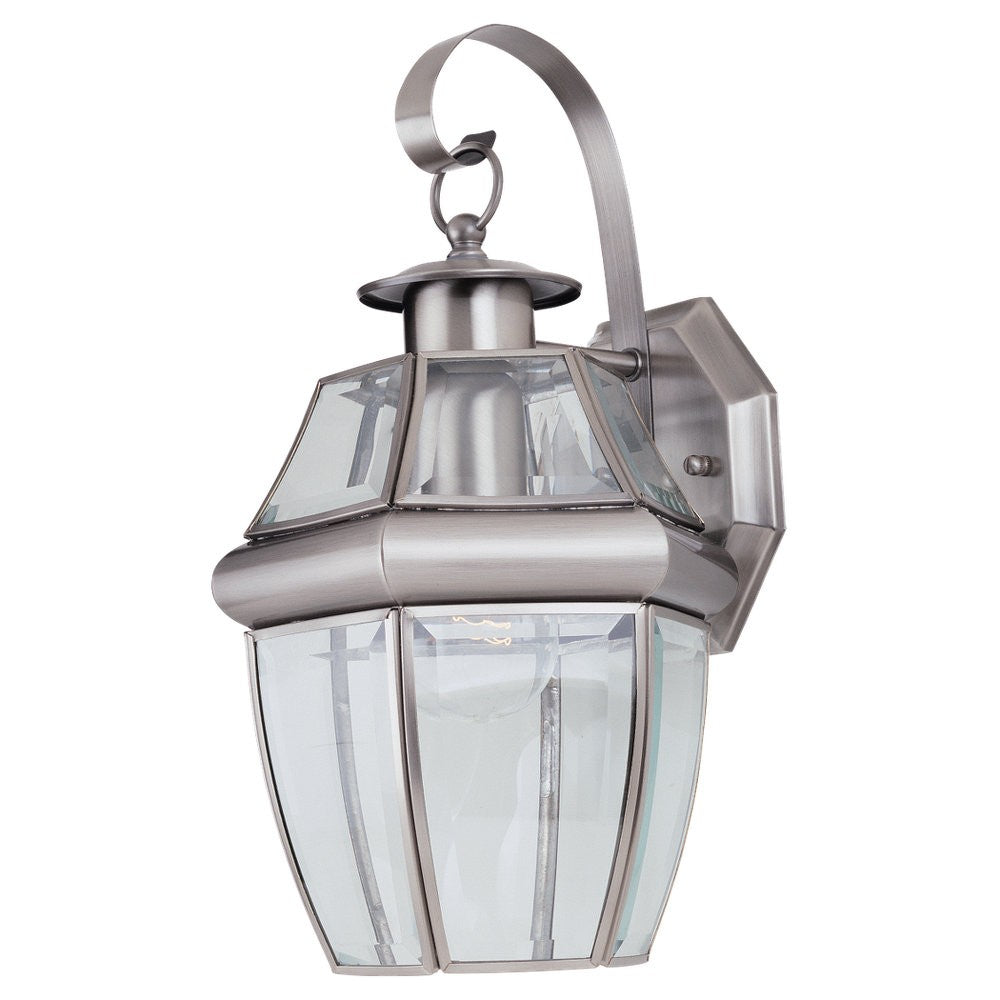 Lancaster One Light Outdoor Wall Lantern in Antique Brushed Nickel - available from The Lighting Shoppe, trusted by Canadian homeowners