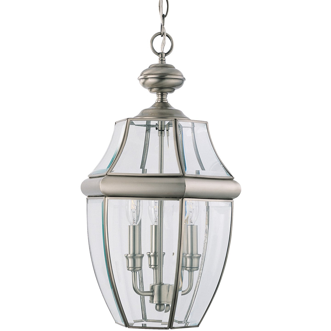 Lancaster Three Light Outdoor Pendant in Antique Brushed Nickel - available from The Lighting Shoppe, trusted by Canadian homeowners