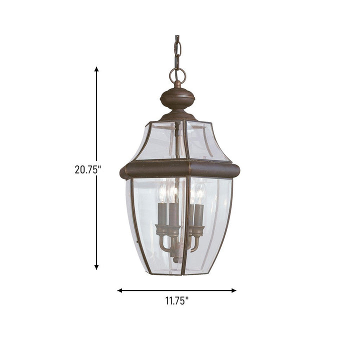 Generation Lighting Canada - 6039-71 - Three Light Outdoor Pendant - Lancaster - Antique Bronze